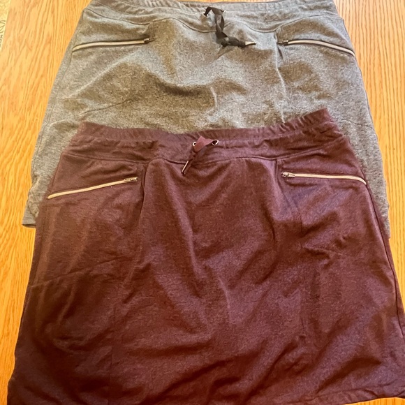 Lot of 2  Skort Tangerine Activewear Skirt Charcoal-Gray- purple-black   Sz XXL - Picture 6 of 10